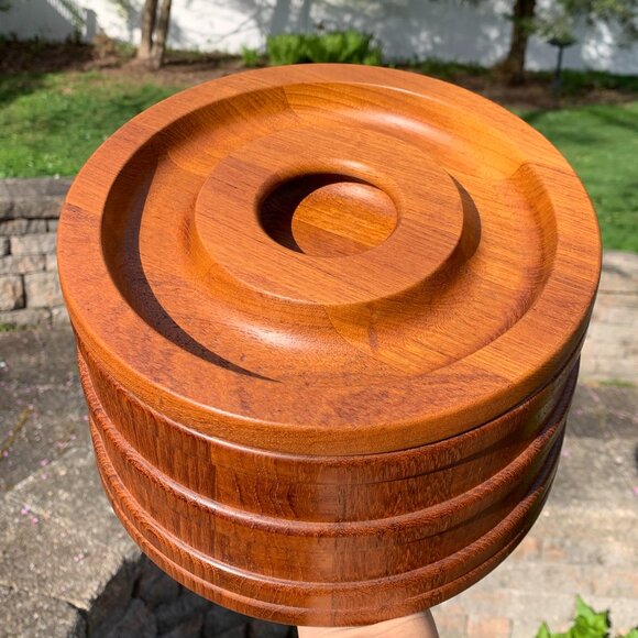 Vtg 60s DANSK Designs Denmark Teak Ice Bucket Mid Century - Picture 5 of 11